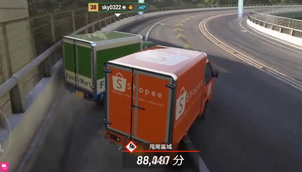 台灣玩家發揮創意的物流競速大賽。(圖/翻攝Threads)